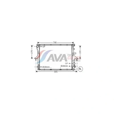 Kuva AVA COOLING SYSTEMS VN2198 Jäähdytin Alumiini 710mm 548mm 40mm Ilman nestesäiliötä Jäähdytysrivat juotetut