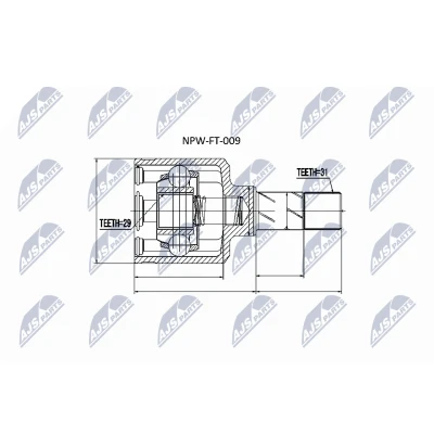 Kuva Nivelsarja, vetoakseli, Vaihteiston puoli CITROËN, FIAT, PEUGEOT OE 1349790080, 1355334080, 1357488080