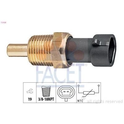 Kuva FACET 7.3129 Öljyn Lämpötila Anturi 3/8 18NPT Made in Italy OE Equivalent LANCIA: DELTA 1, OPEL: Meriva A