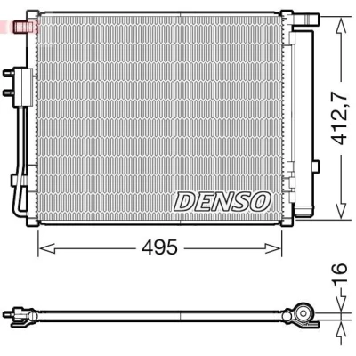 Kuva DENSO DCN41012 Ilmastoinnin Lauhdutin Vedenerottimella R 134a