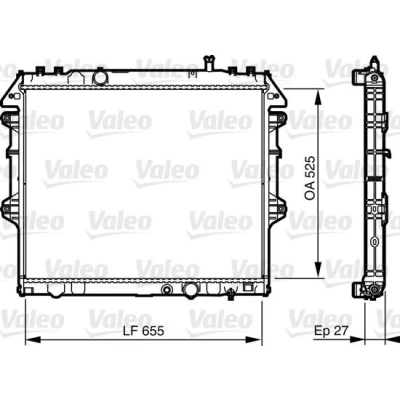 Kuva VALEO 735442 Jäähdytin Alumiini 655 525 27 Jäähdytysrivat juotetut TOYOTA: HILUX 6 Pick up, 3 up