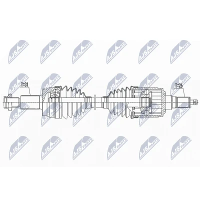 Kuva Vetoakseli, Taka akseli LAND ROVER RANGE EVOQUE, EVOQUE Cabriolet OE EJ324B402BA, EJ324B402BB, LR049835