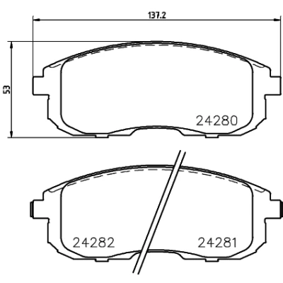 Kuva HELLA 8DB 355 012 901 Jarrupalat akustisella kulumavaroittimella Tarvikkeilla SUZUKI: SX4 I Hatchback, FIAT: Sedici