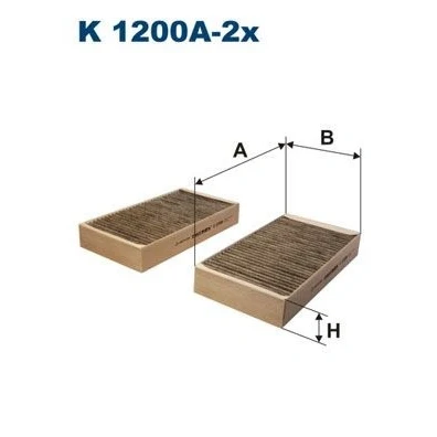 Kuva FILTRON K 1200A 2x Raitisilmasuodatin Aktiivihiilisuodatin 254 134 40 MERCEDES BENZ: ML sarja, R GL