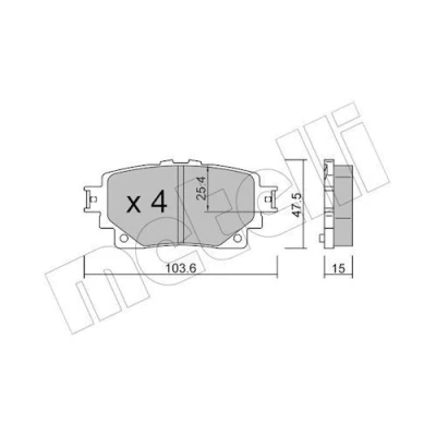 Kuva METELLI 22 1229 0 Jarrupalat Ilman kulumisenilmaisinta TOYOTA: RAV4 V