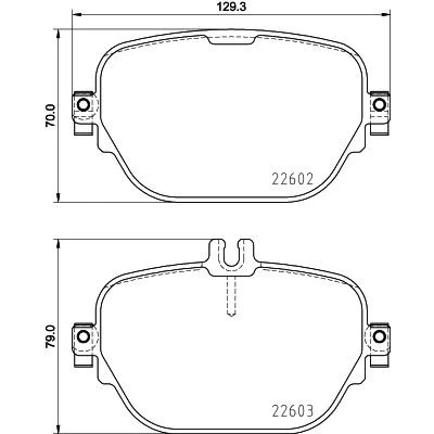 Kuva HELLA 8DB 355 031 711 Jarrupalat Kulumisenilmaisemelle Jarrusatulan ruuveilla MERCEDES BENZ: E sarja Sedan, T modell, GLC SUV
