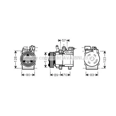 Kuva PRASCO HYK257 Ilmastoinnin Kompressori HS17 R 134a