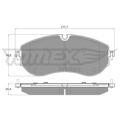 Kuva TOMEX brakes TX 19 96 Jarrupalat Etuakseli Kulumisenilmaisemelle VOLKSWAGEN: Crafter Van, Bussi, MAN: TGE Umpikori