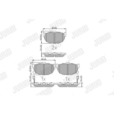 Kuva JURID 572127J Jarrupalat akustisella kulumavaroittimella Ilman tarvikkeita KIA: Cerato Hatchback, Sedan, HYUNDAI: Elantra III Hatchback