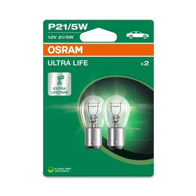 Kuva OSRAM 7528ULT 2BL Polttimo, Vilkkuvalo 12V 21/5W P21/5W