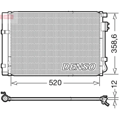 Kuva DENSO DCN41011 Ilmastoinnin Lauhdutin Vedenerottimella R 134a HYUNDAI: i20 I Hatchback, KIA: RIO 3
