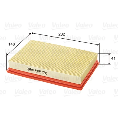 Kuva VALEO 585138 Ilmansuodatin 40 232 149 Suodatinpanos SUZUKI: SWIFT 3, 4