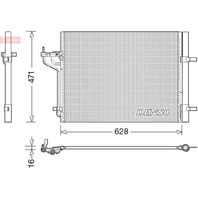 Kuva DENSO DCN10029 Ilmastoinnin Lauhdutin Vedenerottimella 628x471x16 R 134a 628 FORD: FOCUS 3 Turnier, C Max 2,