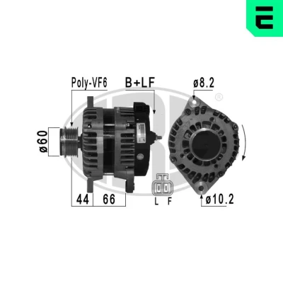 Kuva ERA 210945A Laturi 14V 140A OPEL: Corsa D Hatchback, Zafira B, Astra H Caravan