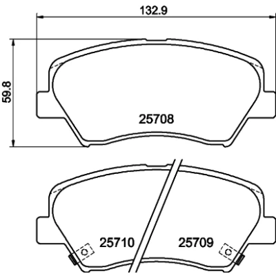 Kuva HELLA 8DB 355 021 781 Jarrupalat akustisella kulumavaroittimella Tarvikkeilla KIA: cee‘d II Sportswagon, Hatchback, Ceed III Sportswagon