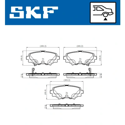 Kuva SKF VKBP 90581 A Jarrupalat akustisella kulumavaroittimella