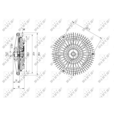 Kuva NRF 49583 Viskokytkin MERCEDES BENZ: W124 Sedan, E sarja T modell, C Sedan