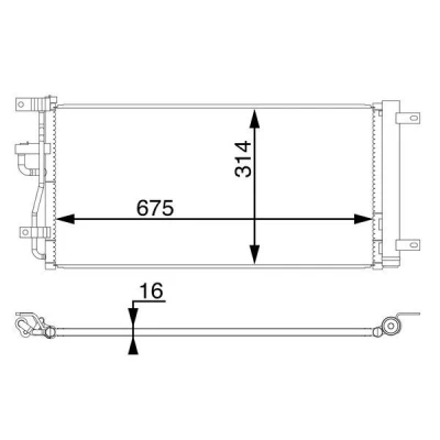 Kuva MAHLE ORIGINAL AC 66 000S Ilmastoinnin Lauhdutin Ilman tiivisteitä Vedenerottimella 675 CHEVROLET: Captiva, OPEL: Antara