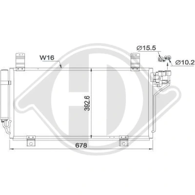 Kuva DIEDERICHS DCC1680 Ilmastoinnin Lauhdutin Vedenerottimella Climate 15,6 10,2 Alumiini MAZDA: CX 5 I