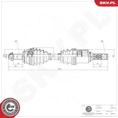 Kuva Vetoakseli, Etuakseli, oikea, vasen Esen skv 40SKV263 subaru OE 28321AG000, 28321AG010, 28321AG011