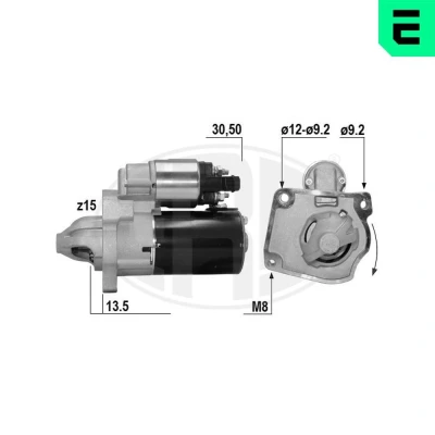 Kuva ERA 221072A Starttimoottori 12V 1,8kW 15 30 50 CITROËN: Berlingo II, C4 II Hatchback, PEUGEOT: 508 I Sedan, 5008