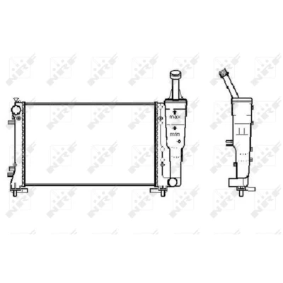 Kuva NRF 53247A Jäähdytin Alumiini 580 322 23 FULL KIT Jäähdytysrivat mekaan. kiinnitetyt