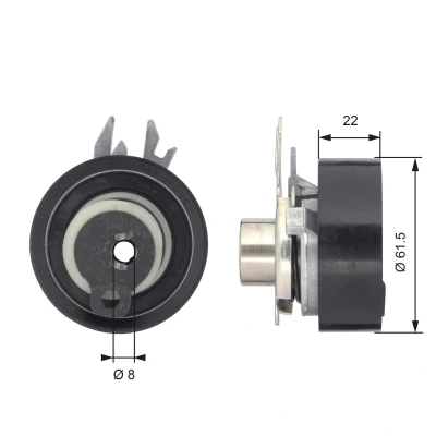 Kuva GATES FleetRunner Micro V Stretch Fit T43046 Kiristysrulla, Hammashihnat VOLKSWAGEN: GOLF 3