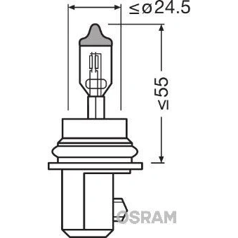 Kuva OSRAM 9007 Polttimo, kaukovalo HB5 12V 60/55W Halogeeni