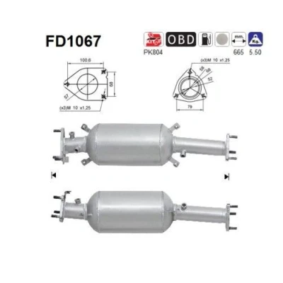 Kuva AS FD1067 Hiukkassuodatin Kordieriitti HONDA: CR V 3