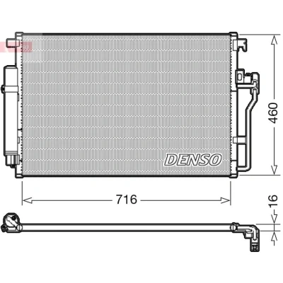 Kuva DENSO DCN17008 Ilmastoinnin Lauhdutin Vedenerottimella R 134a VOLKSWAGEN: Crafter 30 50 Van, 35 Bussi, VOLVO: V70 3
