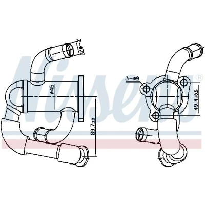 Kuva NISSENS 989433 EGR jäähdytin ilman alipaine ohitusta OPEL: Corsa D Hatchback