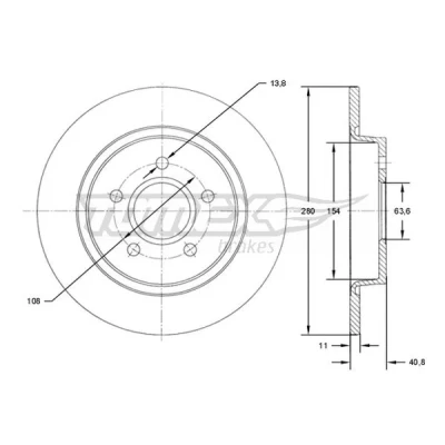 Kuva Jarrulevy TOMEX Brakes TX 71 75