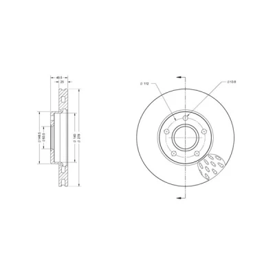 Kuva METZGER 6110668 Jarrulevyt Etuakseli 278 25 5 108 tuuletettu sisältä Lakattu, Ristiinhionta FORD: FOCUS 3 Turnier, 3, C Max 2