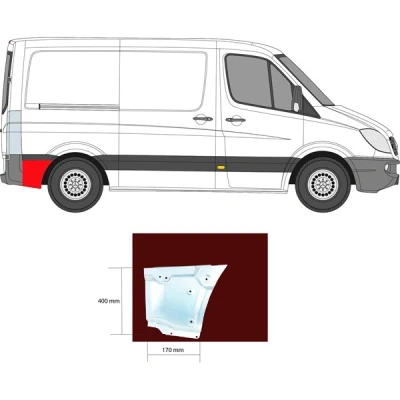 Kuva Kylkipaneli, Taakse, oikea MERCEDES BENZ, VW OE 2E1 810 394, 9066375909, A906 637 5909