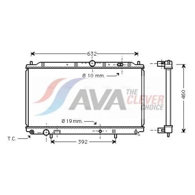 Kuva AVA COOLING SYSTEMS MT2116 Jäähdytin Alumiini 400mm 655mm 23mm Jäähdytysrivat mekaan. kiinnitetyt VOLVO: V40 Farmari