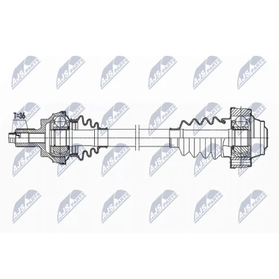 Kuva Vetoakseli, Taka akseli, vasen Audi Q2, Tt, Seat Tarraco, Skoda Kodiaq, Superb III, kombi Vw Arteon, Passat b8, Tiguan, T roc OE 3Q050