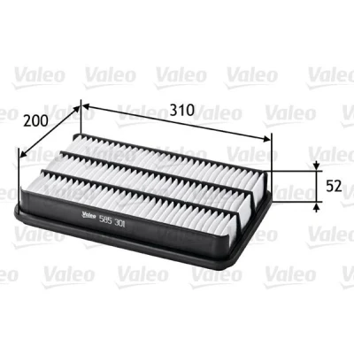 Kuva VALEO 585301 Ilmansuodatin 52 200 310 Suodatinpanos