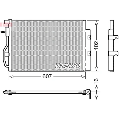 Kuva DENSO DCN15008 Ilmastoinnin Lauhdutin Vedenerottimella R 134a OPEL: Mokka / X
