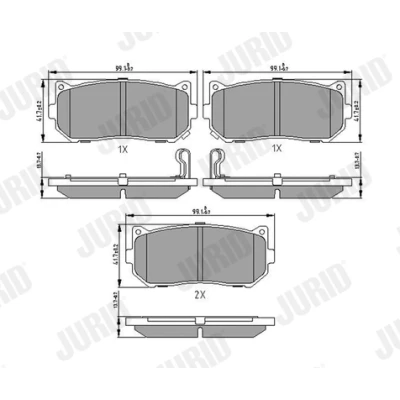 Kuva JURID 572556J Jarrupalat akustisella kulumavaroittimella KIA: Cerato Sedan, CARENS 2