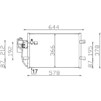 Kuva MAHLE ORIGINAL AC 351 000S Ilmastoinnin Lauhdutin Vedenerottimella, Tiivisterenkaalla 10, 15 10,1, 7,65 535 MERCEDES BENZ: A sarja
