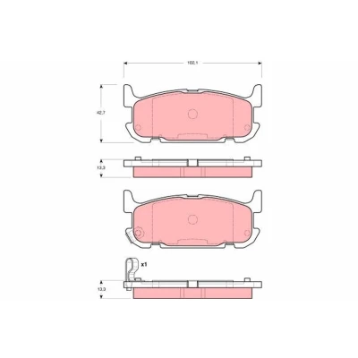 Kuva TRW GDB3318 Jarrupalat akustisella kulumavaroittimella MAZDA: MX 5 2