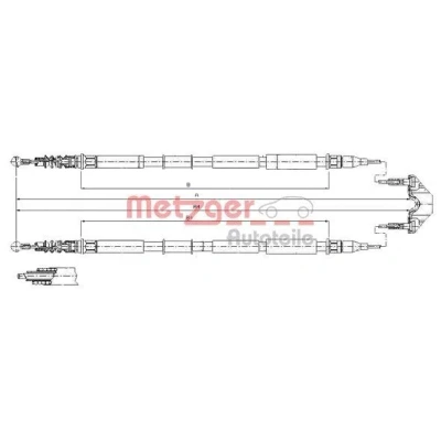 Kuva METZGER 11.5867 Käsijarruvaijeri Takana 1749/1551+1774/1577 Levyjarru COFLE OPEL: Zafira B