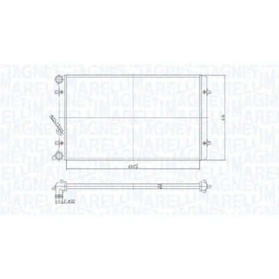 Kuva MAGNETI MARELLI 350213190800 Jäähdytin 650 414 23 Jäähdytysrivat mekaan. kiinnitetyt VOLKSWAGEN: GOLF 4, 4 Variant, 3