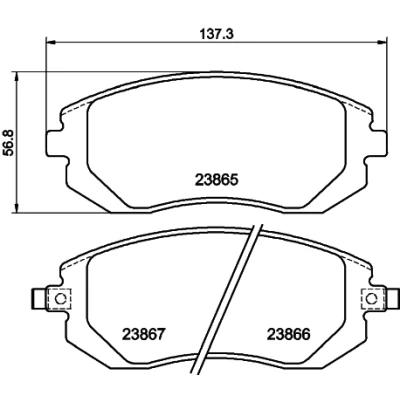 Kuva HELLA 8DB 355 010 211 Jarrupalat akustisella kulumavaroittimella Tarvikkeilla SUBARU: Impreza II Sedan, Forester IV, III