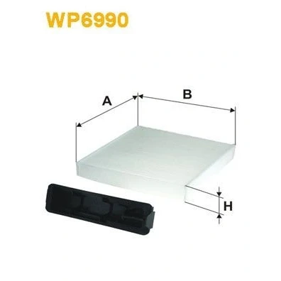 Kuva WIX FILTERS WP6990 Raitisilmasuodatin Hiukkassuodatin 184mm 182mm 25mm NISSAN: MICRA 3, Note I, NV200 / Evalia Bussi, RENAULT: CLIO 2