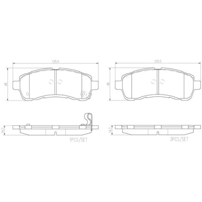 Kuva BREMBO P 49 057 Jarrupalat akustisella kulumavaroittimella Ilman tarvikkeita MAZDA: 2 Hatchback