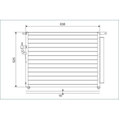 Kuva VALEO 822603 Ilmastoinnin Lauhdutin Vedenerottimella Alumiini 525 FORD: Ranger Mk3