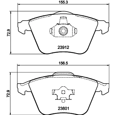 Kuva HELLA 8DB 355 012 281 Jarrupalat Ei kulumisenilmaisimelle VOLVO: V50, V40 Hatchback, S40 II, SAAB: 9 3 Farmari, Sedan, 3X FORD: Focus 2