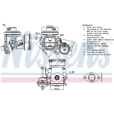 Kuva NISSENS 98299 EGR Venttiili ilman pakokaasukierr. jäähdytintä SKODA: Octavia 2 Combi, II Hatchback, VOLKSWAGEN: Caddy 3, SEAT: Altea, Toledo 3