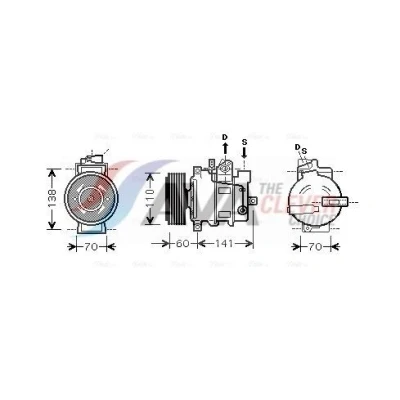 Kuva PRASCO AIAK271 Ilmastoinnin Kompressori 6SEU14C R134a AUDI: A4 B7 Avant, B6 Avant